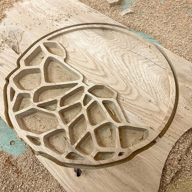 Futuristic Organic Wall Clock –  14 inch Rustic Decor Metal (Copy)