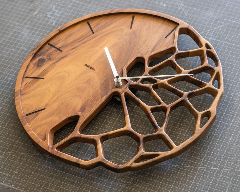 Futuristic Organic Wall Clock –  14 inch Rustic Decor Metal (Copy)